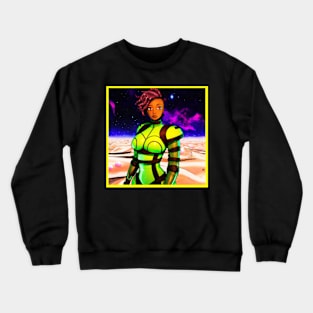 Anime Girl with Green Spacesuit Crewneck Sweatshirt